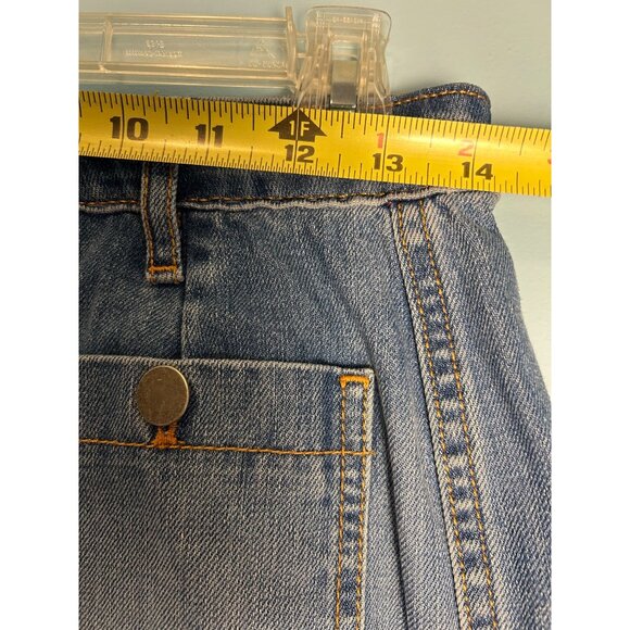 Ann Taylor Loft Denim Button-Front Mini Skirt Women’s 4P Frayed Retro Y2K Grunge - Picture 4 of 8